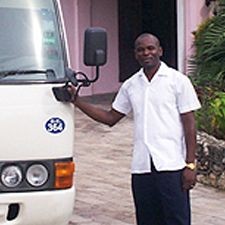 Ronnie and the 14-seater coach